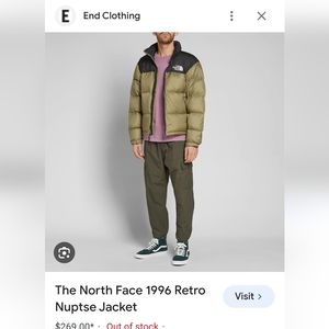 The North Face 1996 retro Nuptse Mens XL  Sold out Tumbleweed green *BNWT*